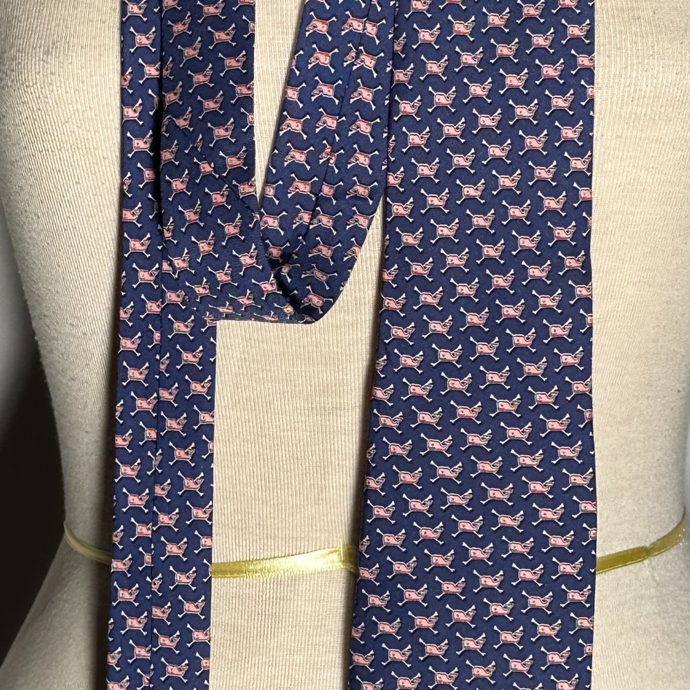 Vineyard Vines Mens Tie With Whales and Crossed Bones